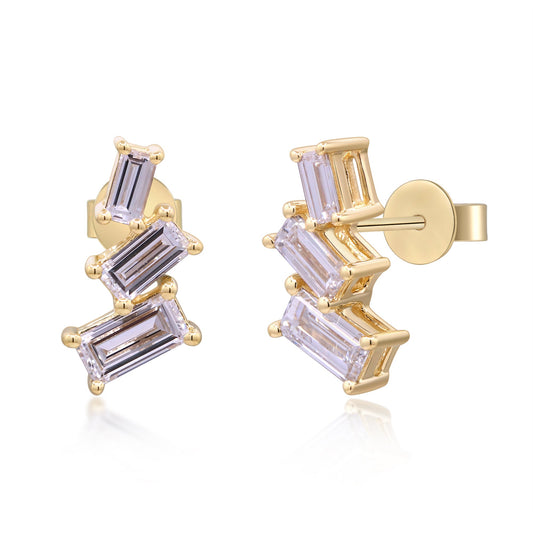 1.48 ctw Yellow Gold Lab-Grown Diamond Earrings