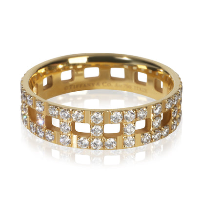 Yellow Gold Diamond Tiffany T Wide Ring
