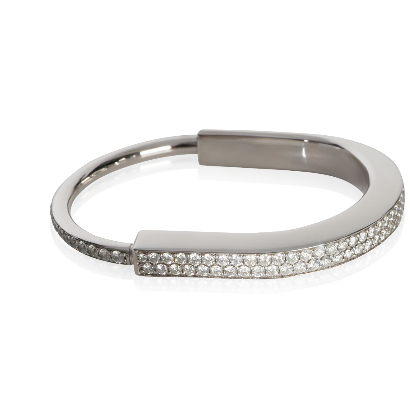 White Gold Diamond Lock Bracelet