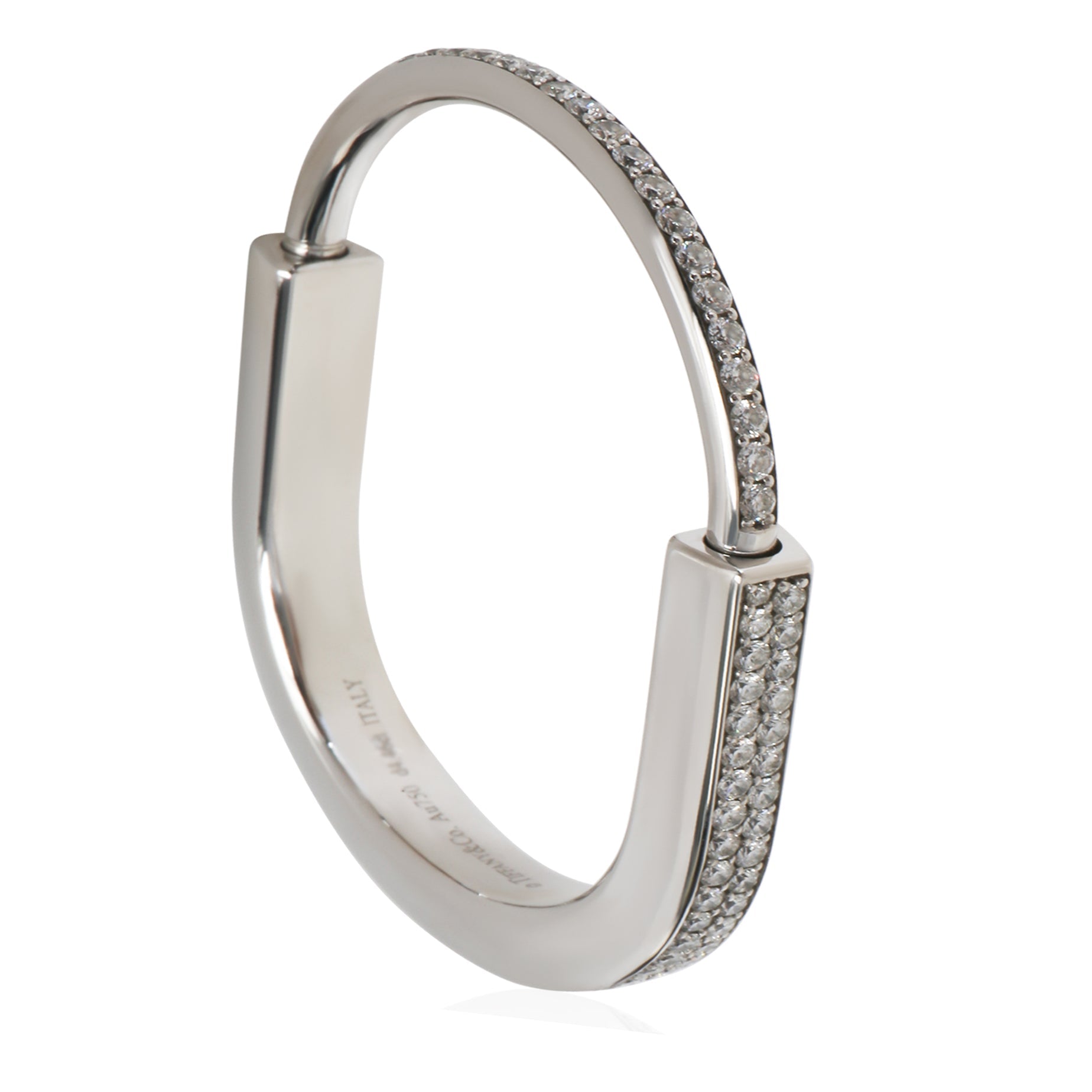 White Gold Diamond Lock Bracelet