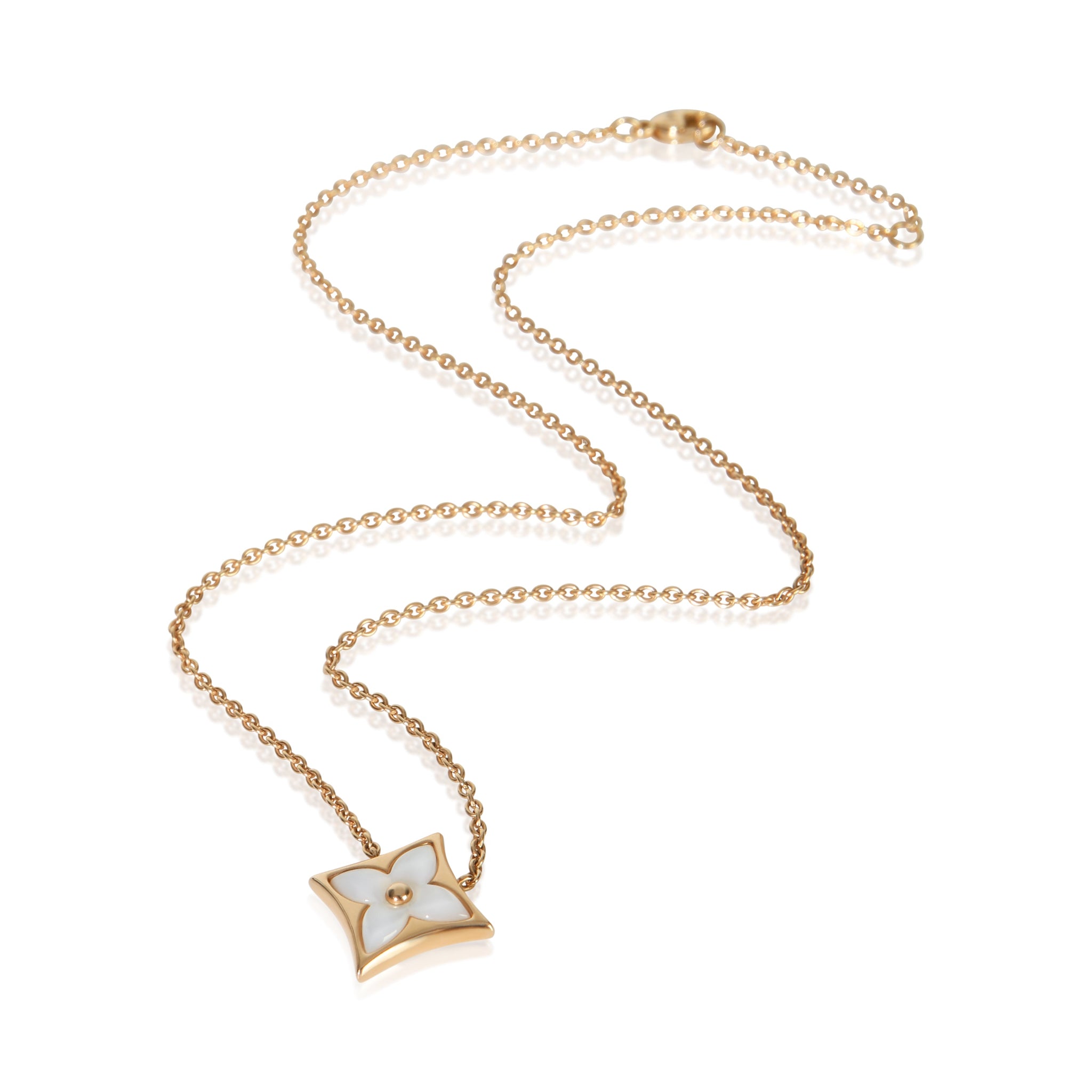 Rose Gold Mother Of Pearl Color Blossom Star Pendant