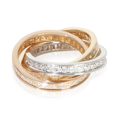 3-Tone Gold Diamond Trinity Ring