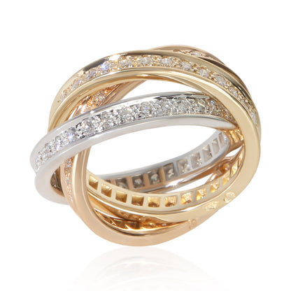 3-Tone Gold Diamond Trinity Ring