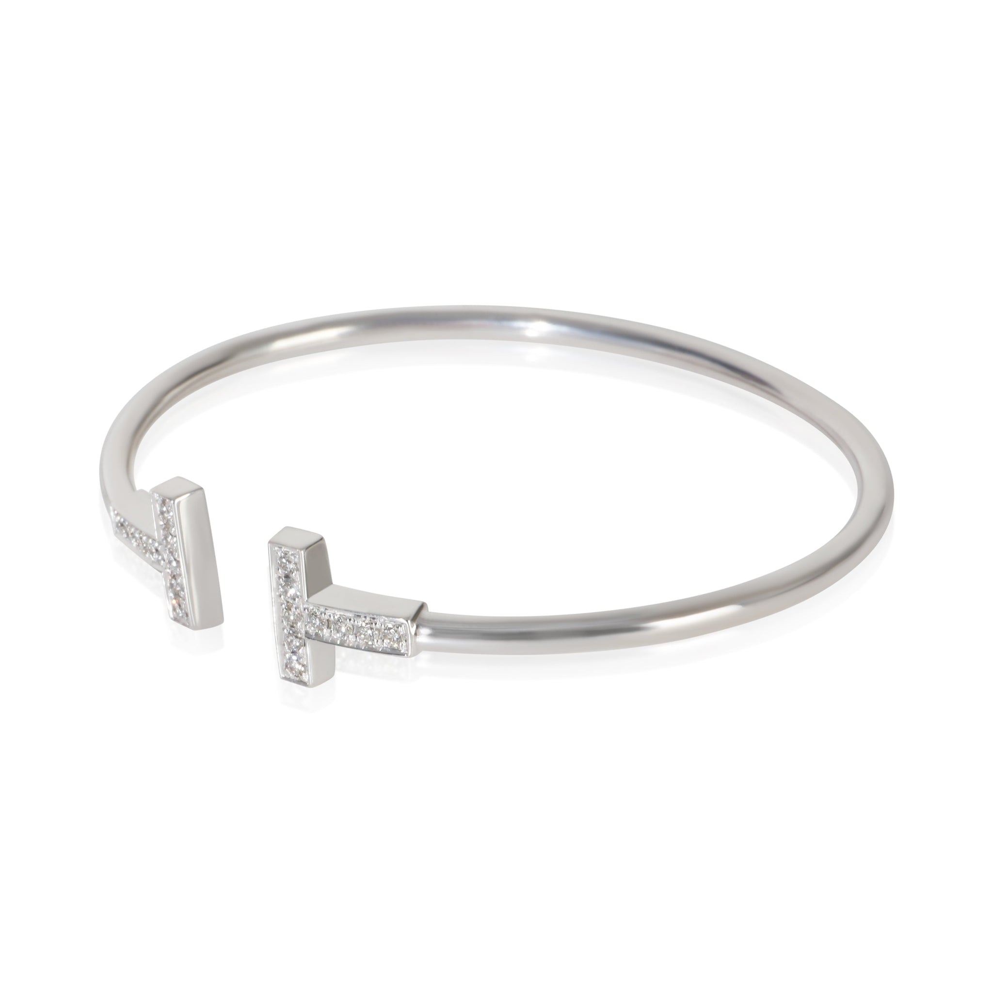 White Gold Diamond Tiffany T Wire Bracelet