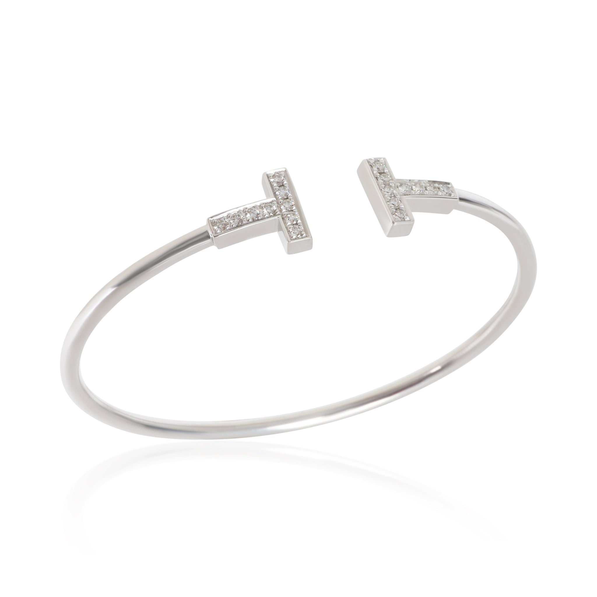 White Gold Diamond Tiffany T Wire Bracelet