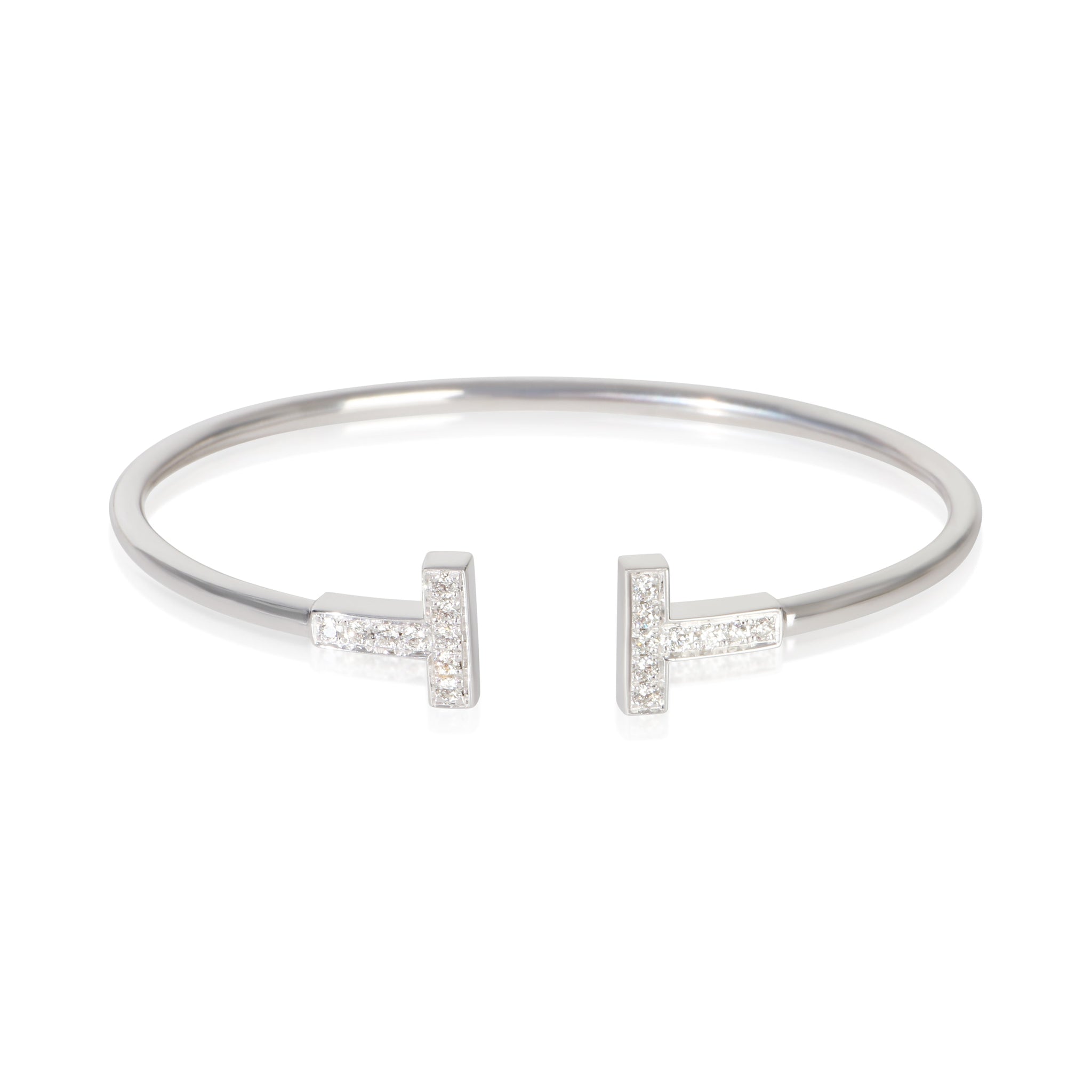 White Gold Diamond Tiffany T Wire Bracelet