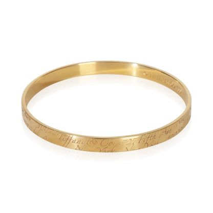 Yellow Gold Notes Bangle Bracelet