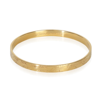 Yellow Gold Notes Bangle Bracelet