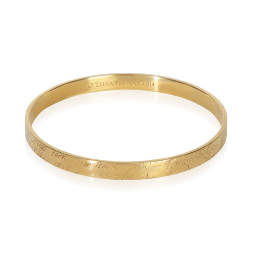 Yellow Gold Notes Bangle Bracelet