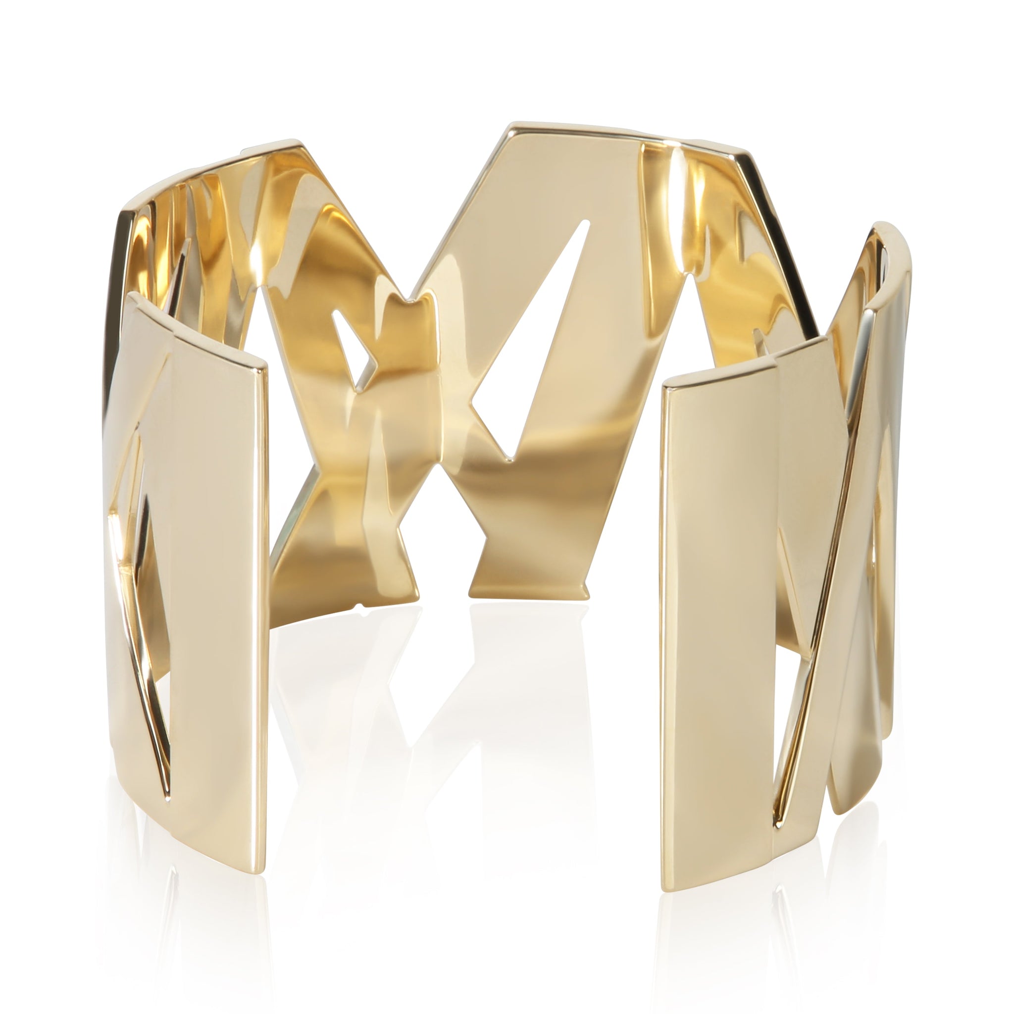 Yellow Gold Atlas Wide Cuff Bracelet