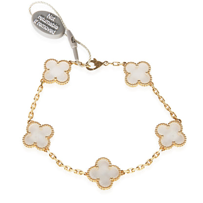Yellow Gold Rock Crystal Vintage Alhambra Bracelet