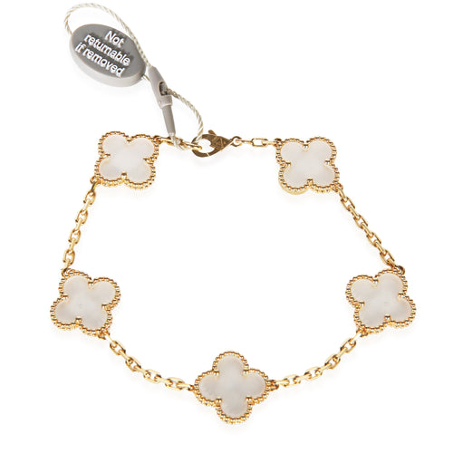 Yellow Gold Rock Crystal Vintage Alhambra Bracelet