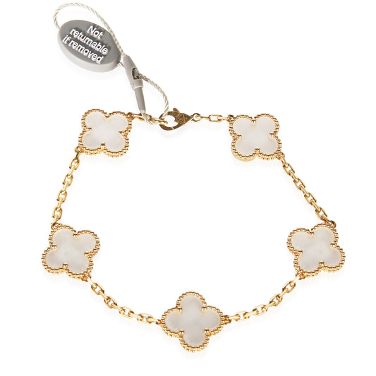 Yellow Gold Rock Crystal Vintage Alhambra Bracelet