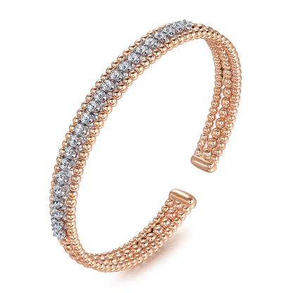 18K White-Yellow Gold Bujukan Diamond Bangle