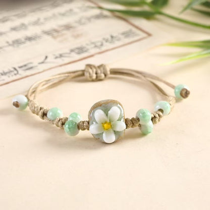 Broken Bridge Handmade Bracelet Ceramic Flower Small Jewelry Street Stall Supply Popular Fashion Bracelet Women's Jewelry