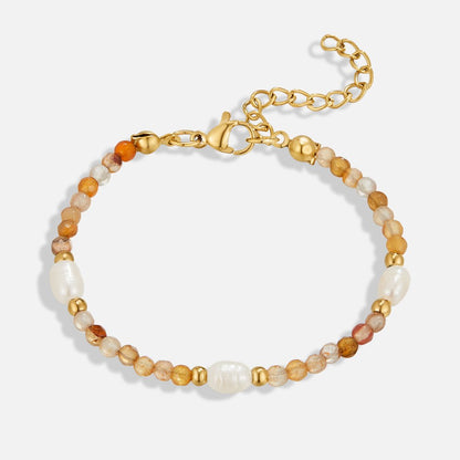Agate & Pearl Bead Bracelet