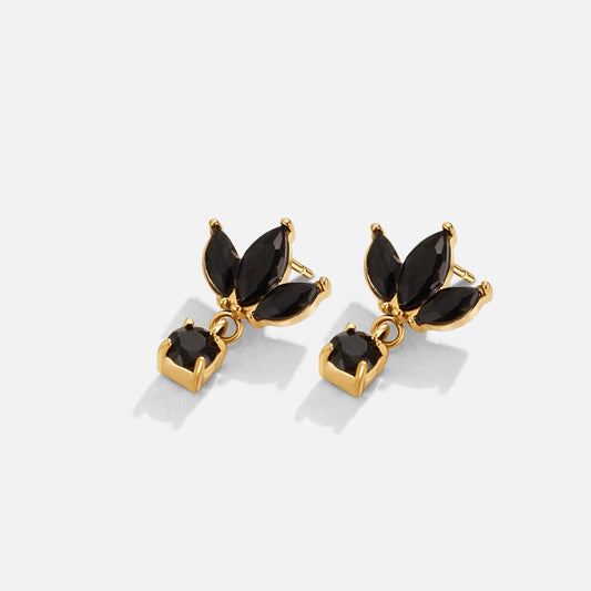 Amara Black Crystal Bloom Earrings
