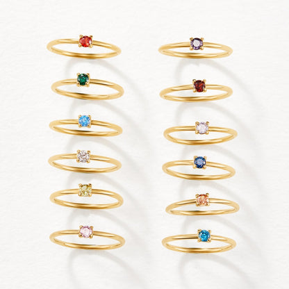 April Birthstone 18K Gold Ring