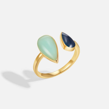 Aquamarine Teardrop Ring