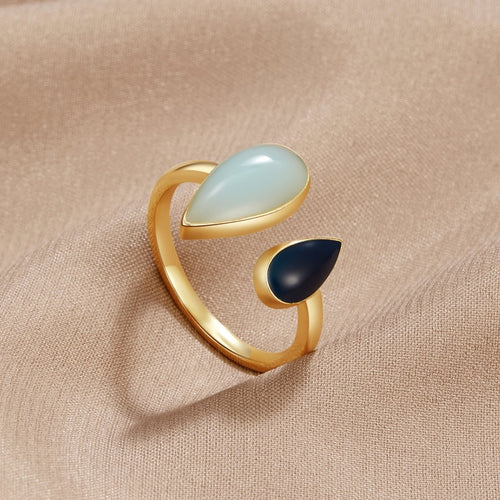 Aquamarine Teardrop Ring