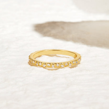 Arquette Gold & Crystal Band Ring