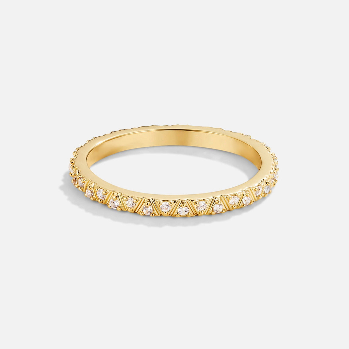 Arquette Gold & Crystal Band Ring