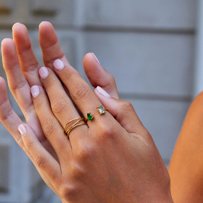 Aurora Aqua Green Crystal Ring