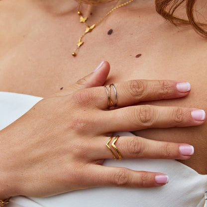 Ayla Three Toned Layered Ring