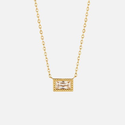 Baguette Birthstone Necklace