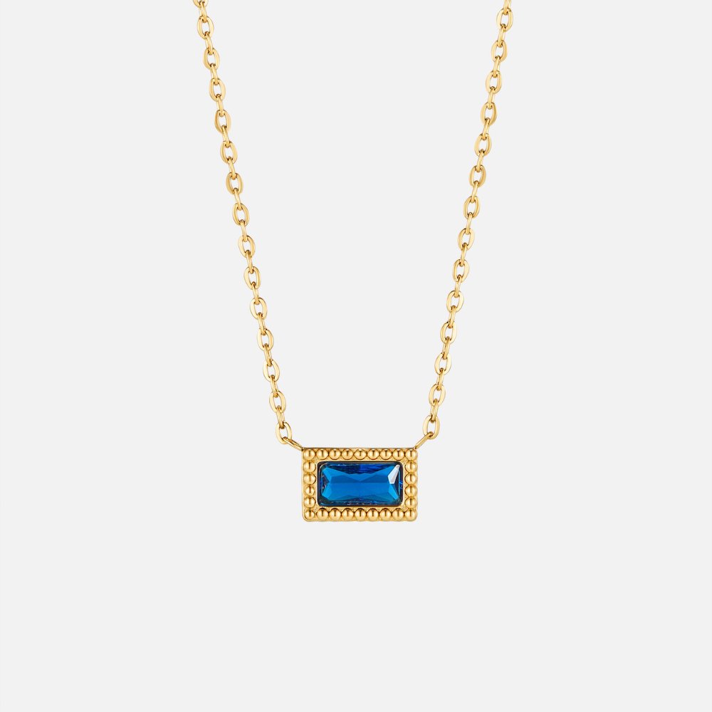 Baguette Birthstone Necklace