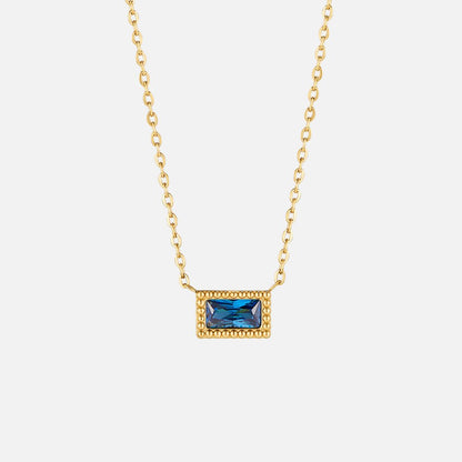 Baguette Birthstone Necklace