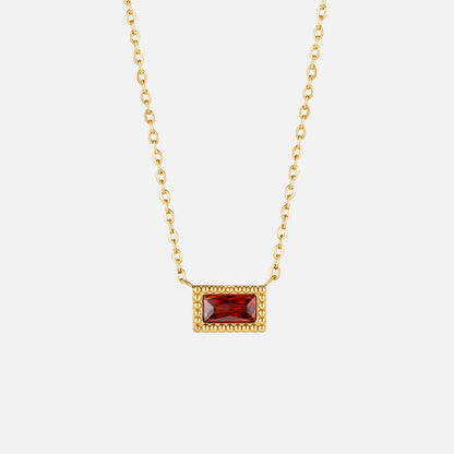 Baguette Birthstone Necklace