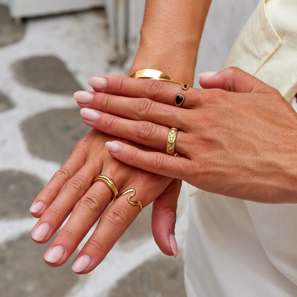 Black Sahara Wrap Ring