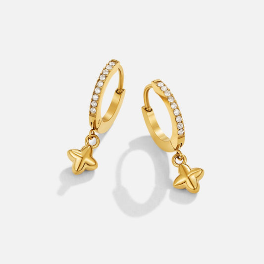 Bubble Petal Drop Hoop Earrings