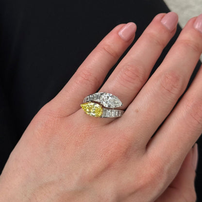 BVLGARI Fancy Intense Yellow Pear-Shaped Bulgari Ring