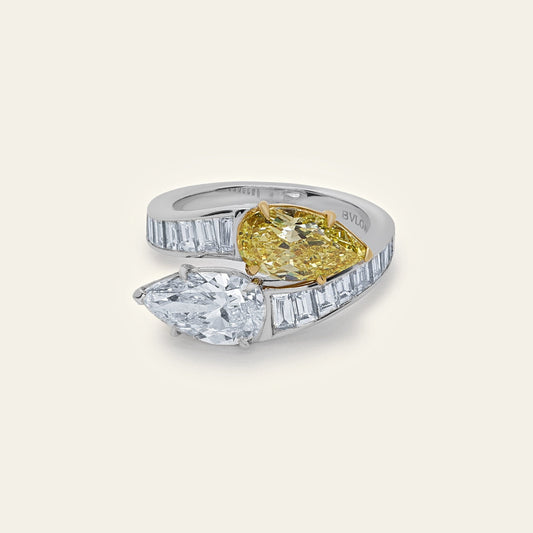 BVLGARI Fancy Intense Yellow Pear-Shaped Bulgari Ring