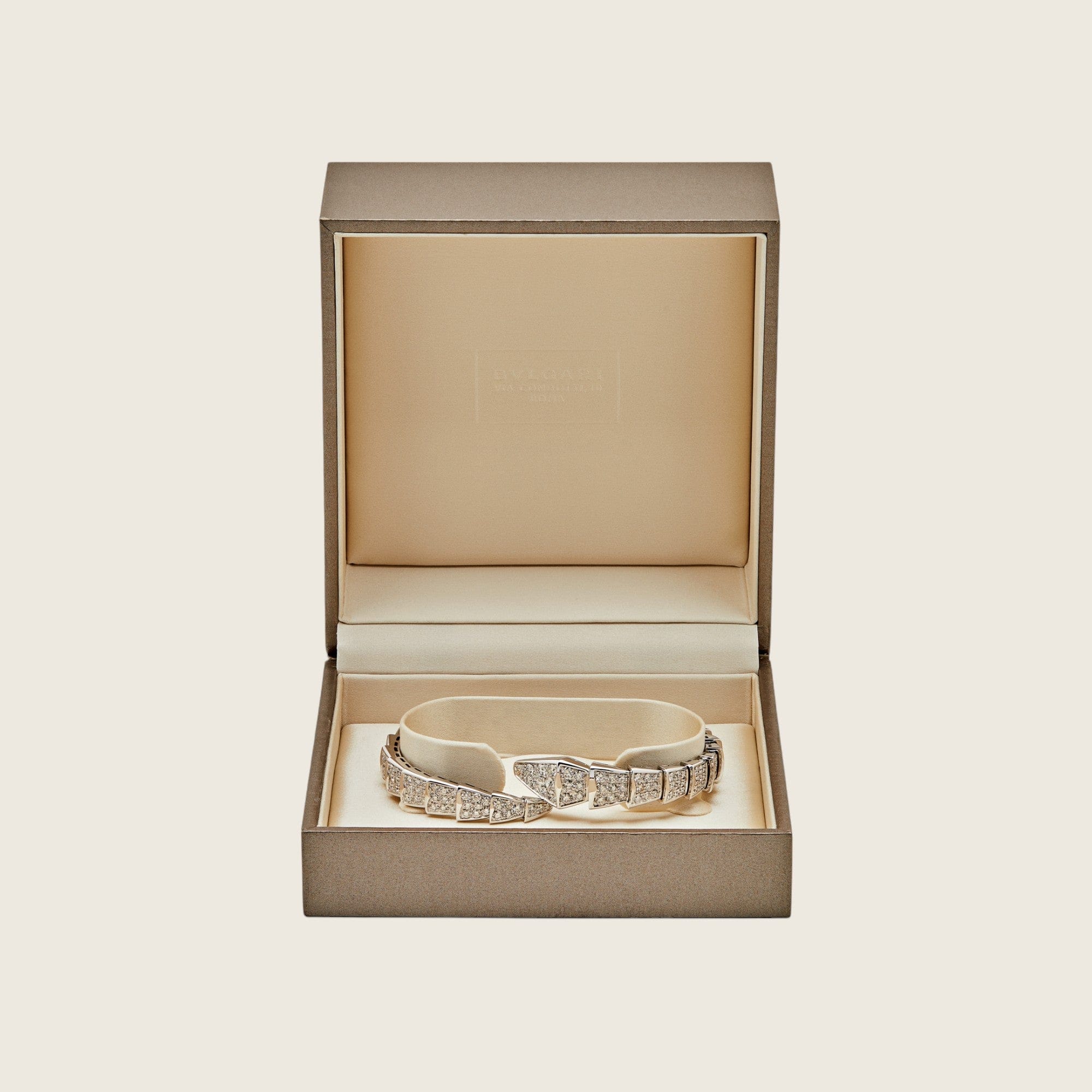BVLGARI Serpenti One-Coil Bracelet White Gold Diamond 345215