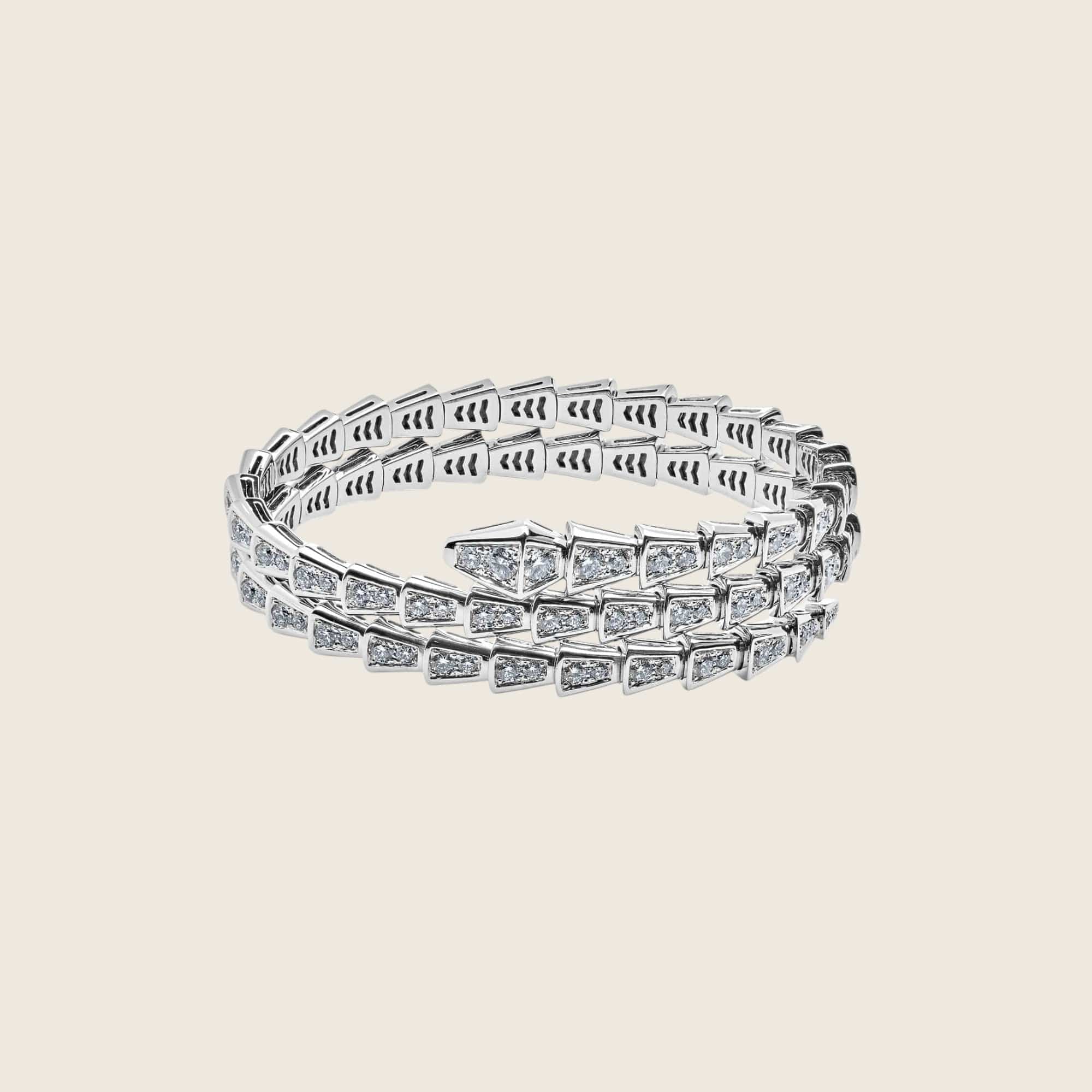 BVLGARI Serpenti Two-Coil Bracelet White Gold Diamond 357274