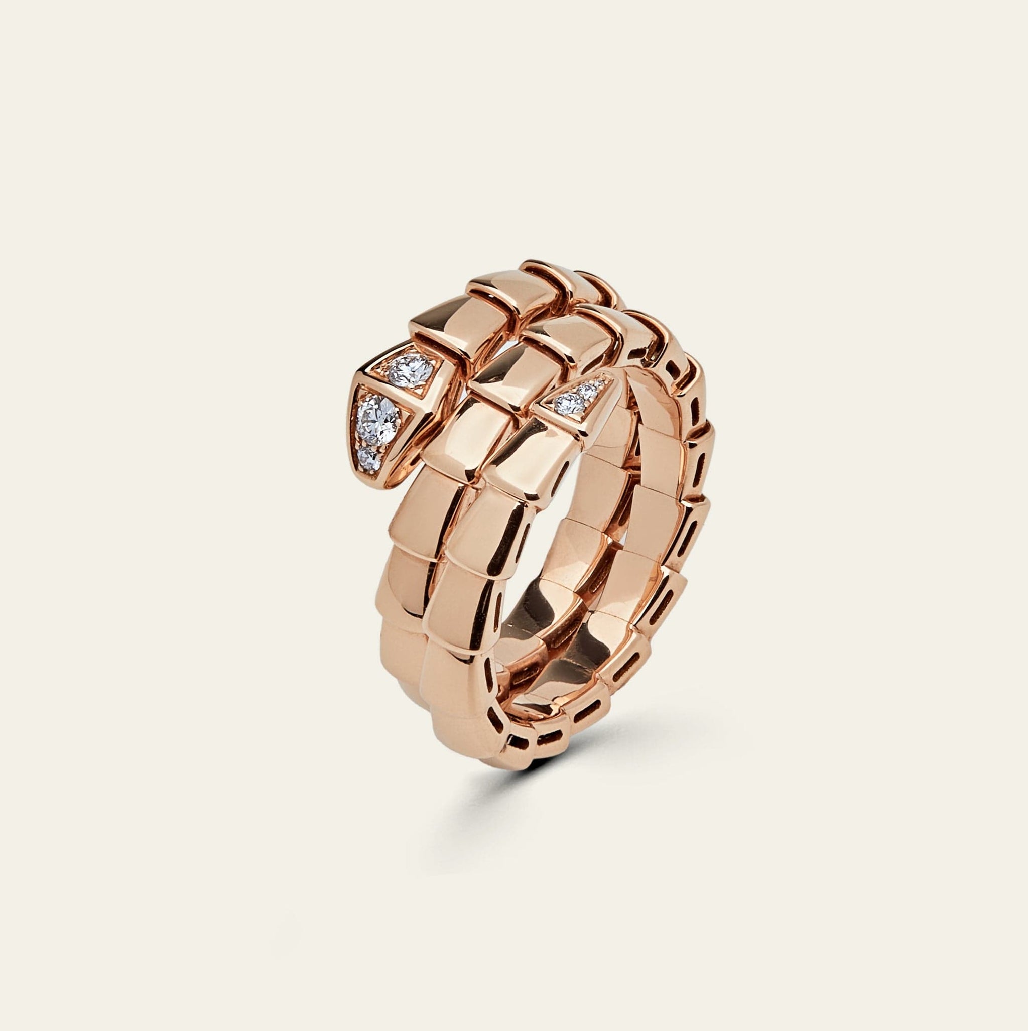 BVLGARI Serpenti Viper Ring Rose Gold and Diamonds 357876