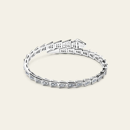 BVLGARI Serpenti Viper Slim Bracelet White Gold Full Pavé Diamonds 361140