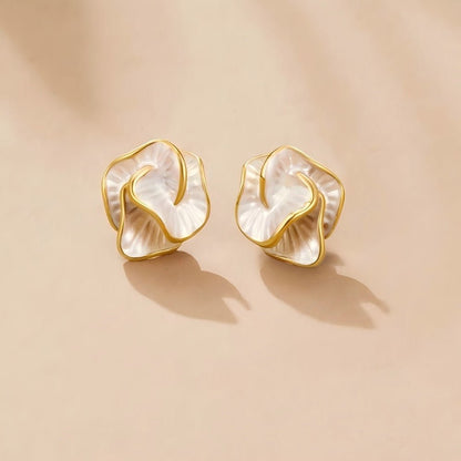 Camellia Bloom Stud Earrings
