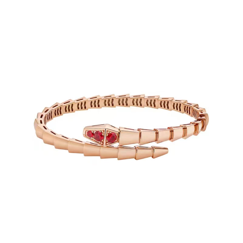 Serpenti Viper BraceletSerpenti Viper one-coil 18 kt rose gold bracelet set with full pavé diamonds