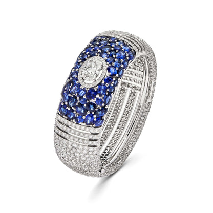 Chanel Deep Blue Diamond and Sapphire White Gold Bangle J62577