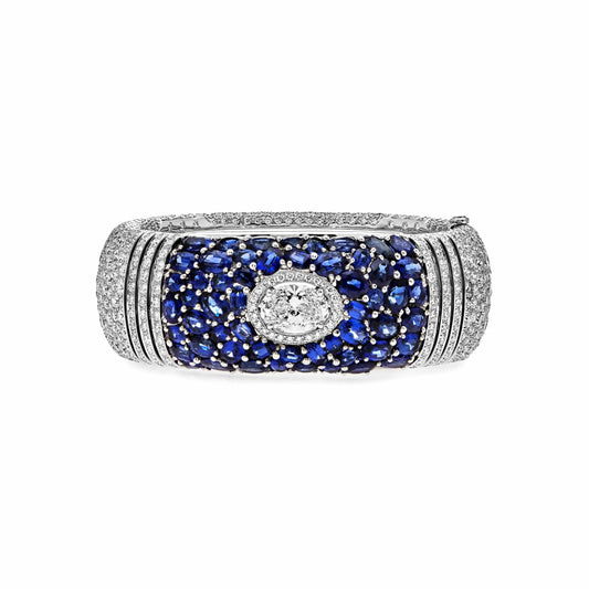 Chanel Deep Blue Diamond and Sapphire White Gold Bangle J62577