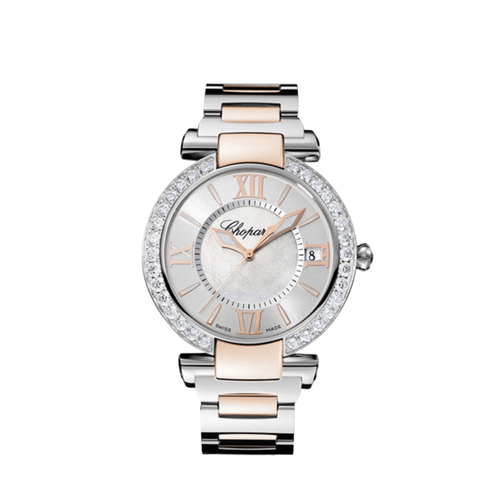 Chopard Imperiale 388531-6004 Stainless Steel Rose Gold Mother of Pearl Dial Diamond Bezel