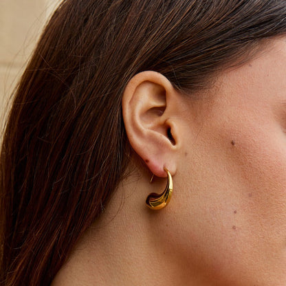 Chunky Gold Teardrop Earrings