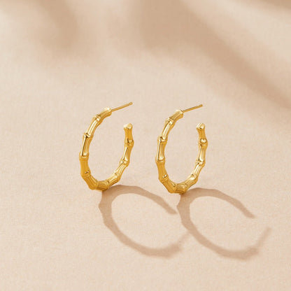 Classic Hoop Bamboo Earrings