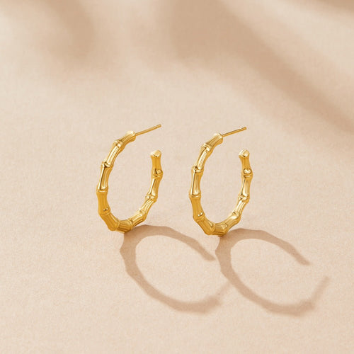 Classic Hoop Bamboo Earrings