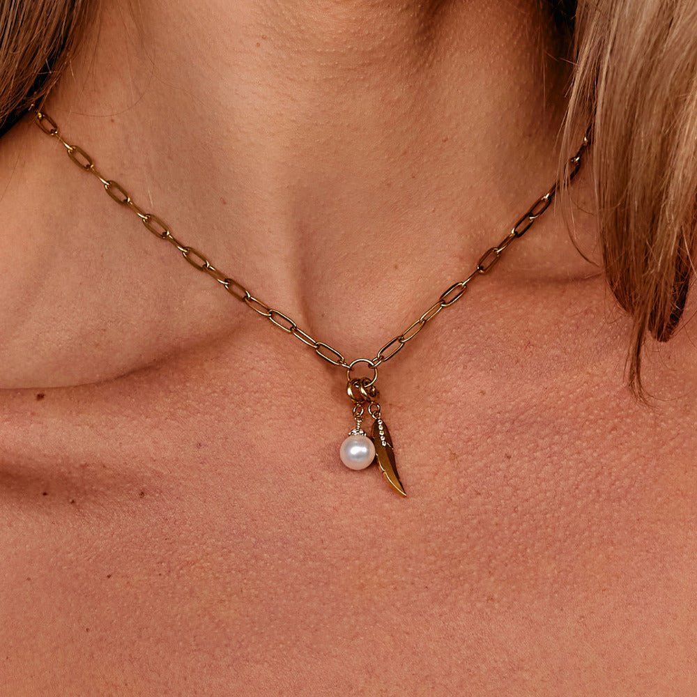 Crystal Feather Charm