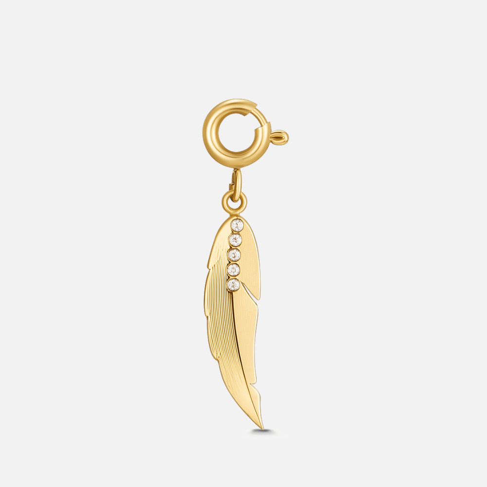 Crystal Feather Charm